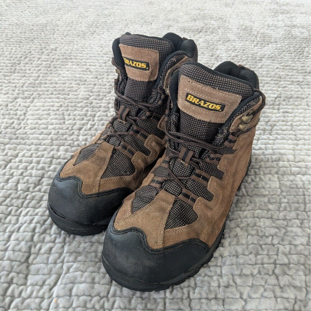Brazos Iron Force ST Hiker II Boots Men 7D Steel Toe Waterproof Brown Leather